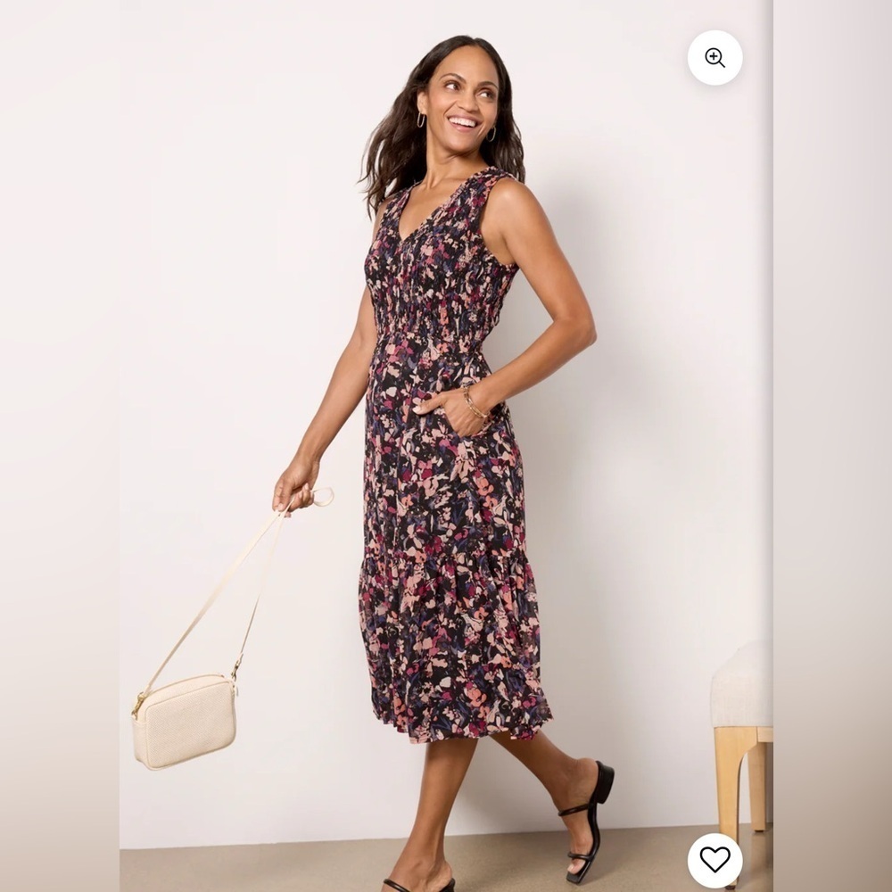 Evereve Amelia Dress Women Medium Floral Sleeveless Style# ED9089955E $98 Pocke
